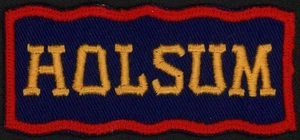 Vintage uniform patch HOLSUM bread die cut blue yellow and red unused n-mint+ - Picture 1 of 3