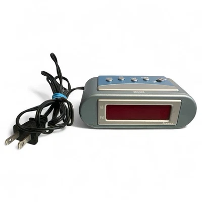 Relógio despertador vintage Advance digital LED modelo 3144 cinza azul testado funcionando - Imagem 1 de 4