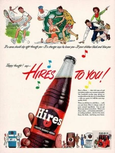 HIRES ROOT BEER TENNIS BEACH COWBOY 16" HEAVY DUTY USA MADE METAL SODA ADV SIGN - Picture 1 of 1