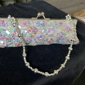 Fancy Flashy Sequins/Beaded Evening Handbag Purse Clutch Purse - Picture 1 of 3
