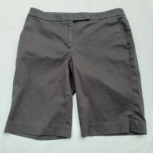 Womens TALBOTS Bermuda Shorts Size 6 Black Cotton Blend Flat Front Knee Length  - Picture 1 of 7