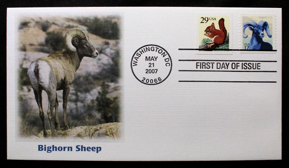 US Stamps FDC - #4140 USPS 2007 17c Bighorn Sheep, coil FDC RFC01 - Image 1 of 1