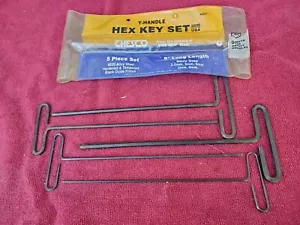 Chesco 82337 5 Pc Metric T-Handle Hex Key Set, USA. 9" Length - Picture 1 of 8