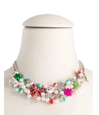 NEW Betsey Johnson Holiday Baubles Charm 16”-19” Bib Necklace - Image 1 of 4