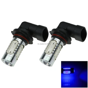 2x Blue RV H10 Signal Blub Exterior Lamp 5 Emitters COB SMD LED 9155 H501 - Picture 1 of 5