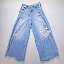 Free People We The Free Old West Slouchy Wide Leg Jeans Womens 33 Button Fly