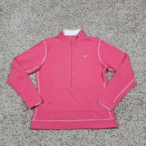 Nike Shirt Girls Large Pink Half Zip Pullover Lightweight Long Sleeve Kids A2* - Picture 1 of 11