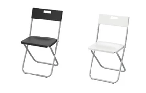 IKEA GUNDE Folding chair, Black/White - Picture 1 of 11