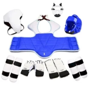 Eight-piece Set Taekwondo Equipment Helmet Kickboxing Armor Guantes De Boxeo WTF - Picture 1 of 36