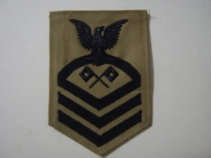 WW2 NAVY RATING BADGE CPO - CHIEF SIGNALMAN SMC TAN TWILL NOS:KY23-1 - Picture 1 of 2
