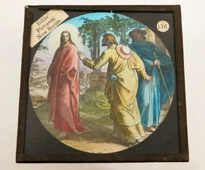 Antike farbig illustrierte magische Laterne Dia Bibel Bilder neue Serie Nr 176 - Bild 1 von 3