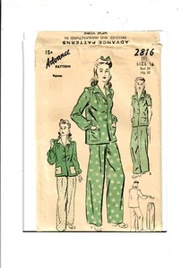Advance 2816 Vintage Sewing Pattern Misses PAJAMAS size 16 cut - Picture 1 of 2