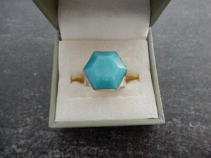 1749 Jay King DTR Mine Finds Amazonite Sterling Silver 925 Ring SZ 9.5 8.5 grams - Picture 1 of 8