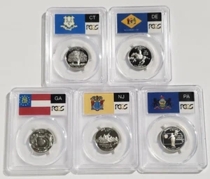 1999-S State Label - Silver Proof Quarter Set - PCGS PR69DCAM - Nice Set! S2 - Picture 1 of 12