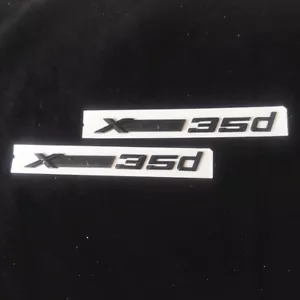 2x Glossy Black XDrive 35d Plastic Badge Sticker Emblem Decal G05 E70 X5 F15 E53 - Picture 1 of 17