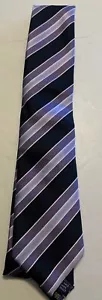 Colours By Alexander Julian Striped Purple, Navy Tie - Picture 1 of 4