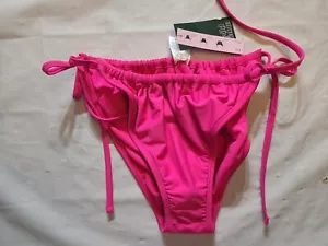 Women's Side-Tie Low-Rise Adjustable Bikini Bottom- Wild Fable Pink Size L - Picture 1 of 7