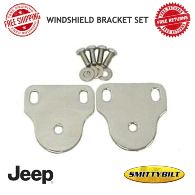 Juego de soportes de parabrisas interior Smittybilt para CJ5, CJ7, Scrambler Wrangler (YJ) Foto 1 de 4