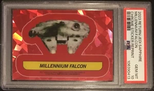 2023 Topps Chrome Sapphire Star Wars ROTJ Sticker SP MILLENNIUM FALCON PSA 10 - Picture 1 of 2
