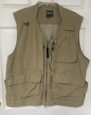 Chaleco utilitario de fotografía de pesca Royal Robbins para hombre XL beige bolsillos con cremallera completa Foto 1 de 4