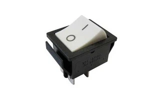 Wippschalter 220V 16A bipolar mit Taste weiß 12V switch 31x25 - Bild 1 von 1