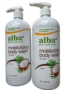 Lot of 2 Alba Botanica Coconut Moisturizing Body Wash for Dry Skin - 2 x 32 oz - Picture 1 of 2