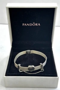 Pandora Sterling 925 Silber Reflections Mesh Armband mit Love Charm - Bild 1 von 22