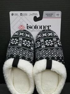 Isotoner Memory Foam Indoor Outdoor Clog schwarze Damen-Hausschuhe Größe Medium 7,5-8 - Bild 1 von 4