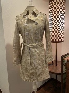 Coach Gold Beige Logo Trench Walking Coat NWOT SZ. XS - Picture 1 of 22