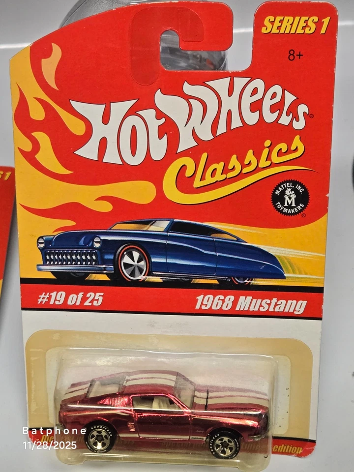 Hot Wheels Classics Series 1 # 19 of 25  Red 1968 Mustang - Mint ! - Image 1 of 1