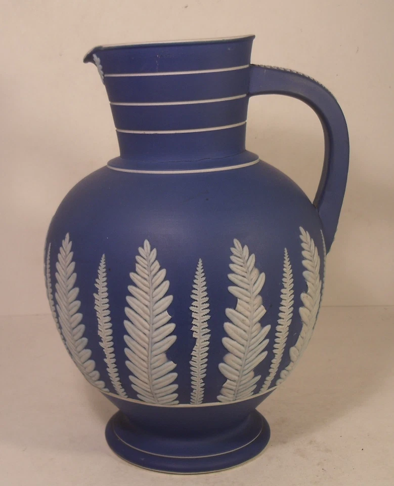 Wedgwood Blue Jasperware Doric 19th Century Acunthus 8.75" Jug - image 1 of 4