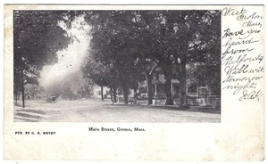 Groton, MA B&W Und/B Postcard 1906 - Main Street View - Picture 1 of 2