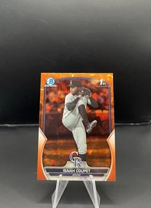2023 Bowman Chrome Draft Sapphire #/25 ISAIAH COUPET 1st Bowman Orange Refractor - Picture 1 of 2