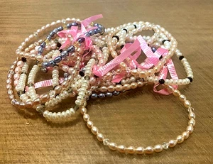 15 Handmade small freshwater pearl Bracelets Wristband and Gift added - Picture 1 of 3