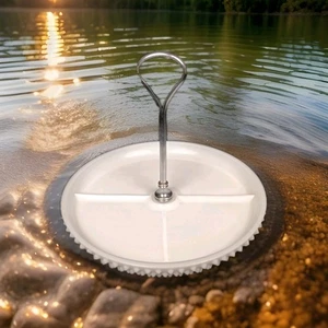 Hobnail Milchglas von Fenton Gewürzschale mit Metall Mittelgriff - Bild 1 von 5