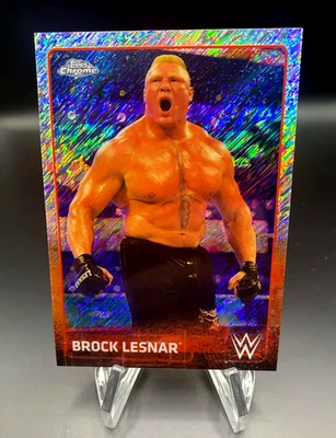 2015 Topps Chrome WWE Brock Lesnar Shimmer Refractor /10 - Image 1 of 2