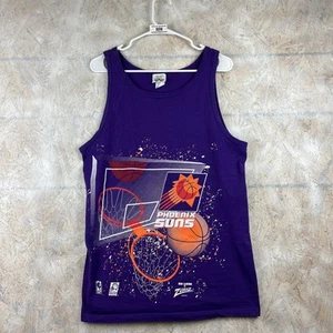 Vintage 90s Phoenix Suns Tank Top Adult Medium Purple Bob Lanier By Zubaz USA - Picture 1 of 13