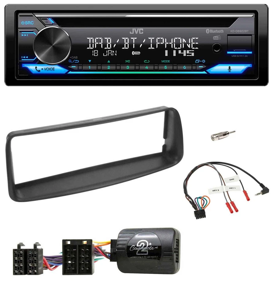 JVC Bluetooth Lenkrad USB DAB CD Autoradio für Peugeot 206 CC 2003-2008 - Bild 1 von 4