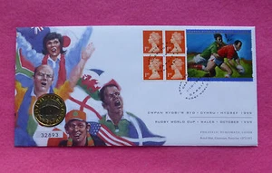 Moneda Bu de la Copa Mundial de Rugby 1999 2 libras esterlinas FDC/Reserva Federal - Imagen 1 de 2