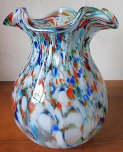 Murano Style Ruffle Top Vase - Picture 1 of 2