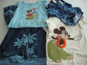 Disney Store TIKI KINGDOM Blue Hawaiian Minnie Dress Top Skirt Swimsuit 5 6 S - Picture 1 of 12