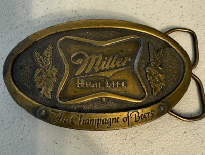 Vintage 1975 Miller High Life, Bergmot belt buckle w/bottle opener - Image 1 of 2