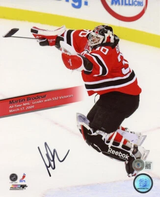 MARTIN BRODEUR SIGNED AUTOGRAPHED 8x10 PHOTO NEW JERSEY DEVILS HERO BECKETT BAS - Image 1 of 2