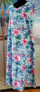 Vestido de Colección Años 60 Casero Suave Algodón HAWAIANO Tropical Luau Cambio 48" Busto - Imagen 1 de 8