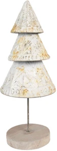 Clayre & Eef 65868 Dekobaum Weihnachten Ø12x32 cm Weiß Braun Eisen Holz - Bild 1 von 2