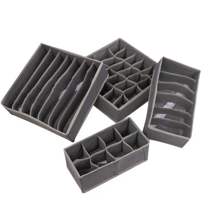 4er Set Aufbewahrungsbox für Unterwäsche, Schubladen-Organizer, faltbar, Ordnung - Bild 1 von 4