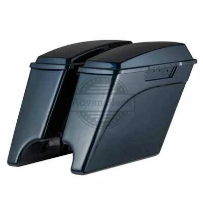 Alforja estirada Advanblack Big Blue Pearl para 93-13 Harley Road Street Glide Foto 1 de 4