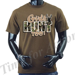 Caccia anche ragazze! T-shirt grafica caccia all'aperto - Foto 1 di 16