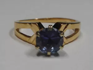 Blue Tanzanite Gemstone Ring Size 6 1/8 - Picture 1 of 12