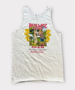 Vintage Bear Whiz Beer Tank Top Shirt Adult Size Large Gray 90s NWOT - Picture 1 of 8